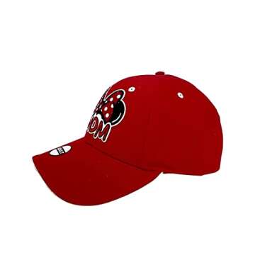 Disney Set Mickey & Minnie Hats Baseball Cap Men's Women's 2 Pack (Red MOM & Grey DAD)