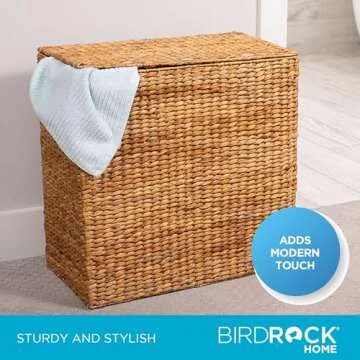Stylish BIRDROCK HOME Double Laundry Hamper for Organized Living