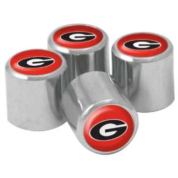NCAA Georgia Bulldogs Metal Tire Valve Stem Caps, 4-Pack: Show Your Team Spirit in Style!