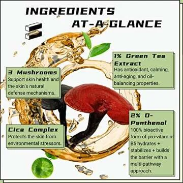 EqualRXN Mushroom B5 Toning Cocktail | Hydrating & Calming Facial Toner | Soothing & Redness Relief with Mushrooms & 2% Panthenol | Green Tea Fresh Skin Toner for Acne Prone & Sensitive & Dry Skin