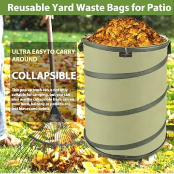 YUDI Collapsible Trash Can - 45 Gallon Garden Waste Bag