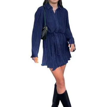Stylish LYANER Mini Shirt Dress for Every Occasion