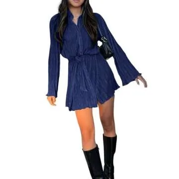 Stylish LYANER Mini Shirt Dress for Every Occasion