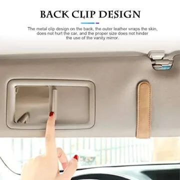 Fekey&JF Sunglasses Holder for Car Sun Visor - Beige