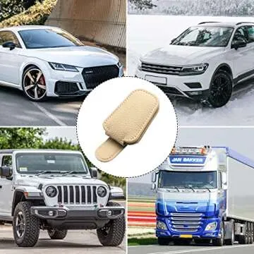 Fekey&JF Sunglasses Holder for Car Sun Visor - Beige