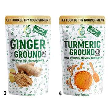 The 10 must have Spices Gift Box for your dishes. Cayenne Pepper, Chili Flakes, Ginger, Turmeric, Garlic, Onion, Sweet Paprika, Black Pepper Ground, Parsley Flakes, Thyme