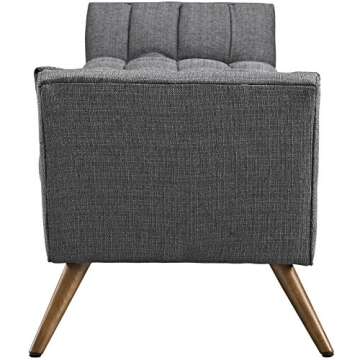 Modway Response Upholstered Fabric Bench in Gray