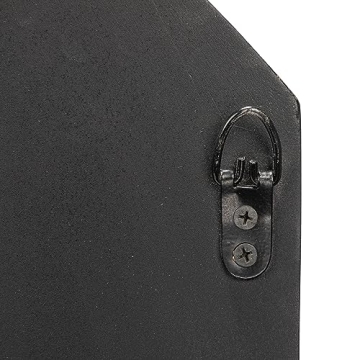 Creative Co-Op Hexagonal Carved Wood Framed Wall Mirror, Black