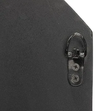 Creative Co-Op Hexagonal Carved Wood Framed Wall Mirror, Black