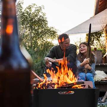 Adreak Outdoor Portable Fire Pit - 18 Inch with BBQ Tray for Camping & Backyard