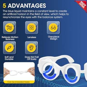 NEOISM Motion Sickness Glasses Car Sickness Glasses Relieve Carsickness Airsickness Seasickness Portable Anti Nausea Car Sick Glasses Adults or Kids