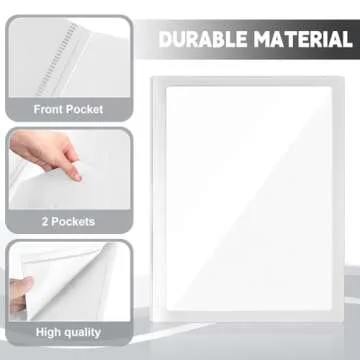 Teling 24 Pcs Plastic Folders with Clear Pocket for Organization