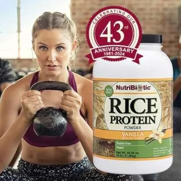 Nutribiotic Rice Protein Vanilla 3 lb - Plant-Based Protein