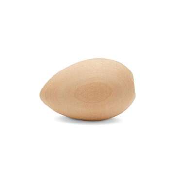 Fake Eggs to Paint, Pack of 30 Smooth Standable Wooden Eggs for Crafts, 2 Inch Wooden Easter Eggs Decor, Wood Chicken Eggs to Paint & Dye, by Woodpeckers