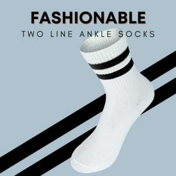 MARRON SMITH Cotton Stripe Socks for Men & Women - 6 Pair Set