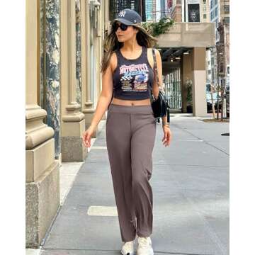 G4Free Women's Yoga Dress Pants, Stylish Wide Leg with Pockets, Perfect for Work & Casual