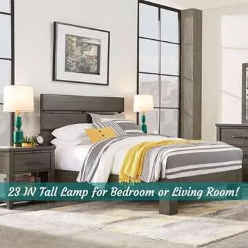 BrightWe Touch Table Lamp Set of 2, Glass Table Lamps with Brass Gold Base Touch Control, Modern Tall Table Lamps for Bedroom Bedside Nightstand Living Room End Table, Bulbs Included, 24”