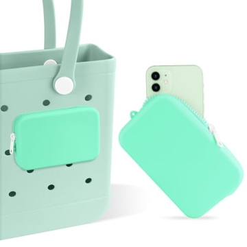 Silicone Phone Holder for Bogg Bag Accessories - Versatile Summer Charm in Mint Green