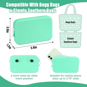 Silicone Phone Holder for Bogg Beach Bags - Mint Green