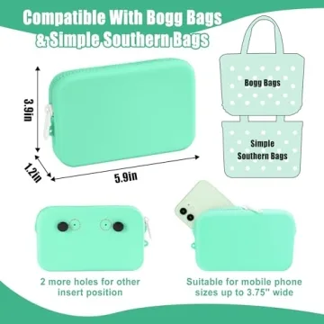 Silicone Phone Holder for Bogg Beach Bags - Mint Green