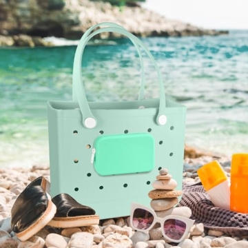 Silicone Phone Holder for Bogg Beach Bags - Mint Green