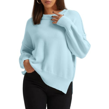 Koandaily Long Sleeve Side Slit Sweater for Women