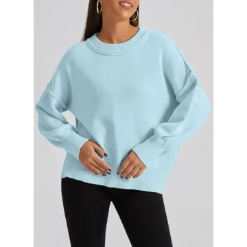 Koandaily Long Sleeve Side Slit Sweater for Women