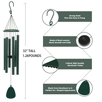 FSVGYY Wind Chimes - 32" Deep-Tone Outdoor Decor
