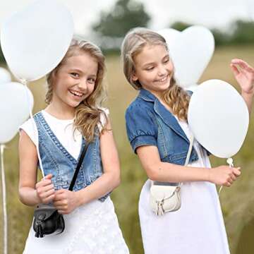 4 Pcs Toddler Crossbody Purse for Girls Diverse Colors Mini Shoulder Bag Cute Crossbody Bag with Tassel Pu Leather Novelty Wallets for Little Girls, 4.3 x 4.7 Inch (Black, White, Red, Pink)