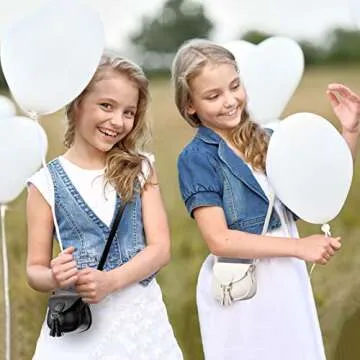 4 Pcs Toddler Crossbody Purse for Girls Diverse Colors Mini Shoulder Bag Cute Crossbody Bag with Tassel Pu Leather Novelty Wallets for Little Girls, 4.3 x 4.7 Inch (Black, White, Red, Pink)