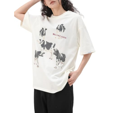 Aelfric Eden Dairy Cow Print Tee Unisex Vintage Top