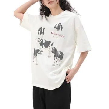 Aelfric Eden Dairy Cow Print Tee Unisex Vintage Top