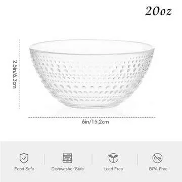 Elegant Versatile Cutiset Beaded Glass Mixing Bowls Set for Everyday Use