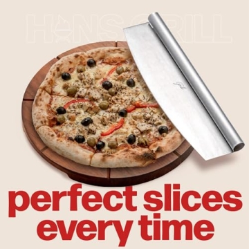 Hans Grill Pizza Cutting Board & Cutter Set - Perfect for Chefs