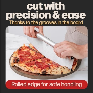 Hans Grill Pizza Cutting Board & Cutter Set - Perfect for Chefs