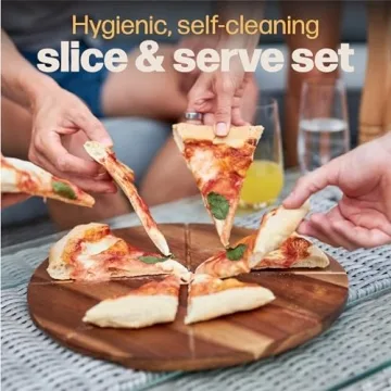 Hans Grill Pizza Cutting Board & Cutter Set - Perfect for Chefs