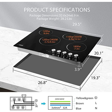 VIVOHOME 29 Inch 4 Burner Electric Cooktop
