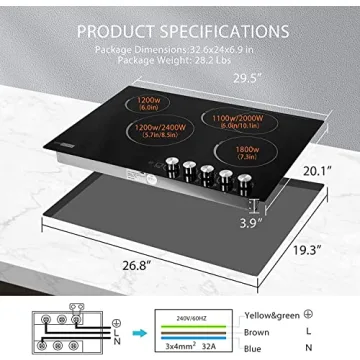 VIVOHOME 29 Inch 4 Burner Electric Cooktop