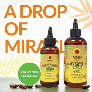 Tropic Isle Living Jamaican Black Castor Oil 8oz - For Hair Growth, Skin Conditioning, Eyebrows & Eyelashes, Scalp and Nail Care. Strengthen, Moisture & Repair