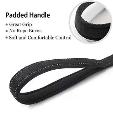 HIPIPET Double Dog Leash Reflective Dual Dog Leash Two Dog Leash 360° Swivel No Tangle Wider Soft Padded Handle Bungee Shock Absorbing for Medium Large Dog Pets