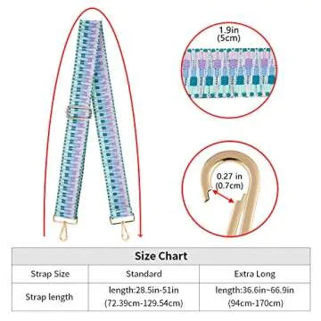 Wide Shoulder Strap Adjustable Replacement Belt Guitar Style Crossbody Bag Handbag Strap Multicolor Canvas Straps(wide:1.97"(5CM)) (Color33)