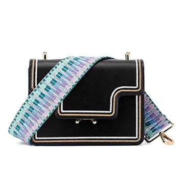 Wide Shoulder Strap Adjustable Replacement Belt Guitar Style Crossbody Bag Handbag Strap Multicolor Canvas Straps(wide:1.97"(5CM)) (Color33)