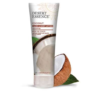 Desert Essence Coconut Hand & Body Lotion Nourishing Organic Coconut Oil, Hibiscus Flower Extract & ...