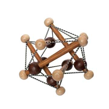 Manhattan Toy Artful Skwish Wooden Baby Rattle and Motor Skill Activity Toy for Infants and Toddlers