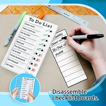 Chore Chart To Do List Adhd Tools for Kids and Adults Sliding Morning Routine Chart for Kids Detachable RV Checklist Board Reusable My Chores Checklist Task Board