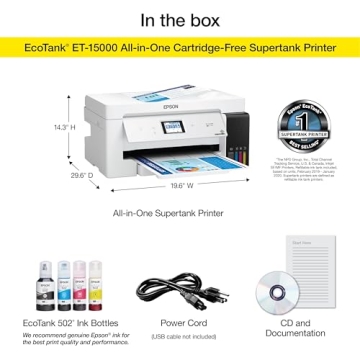 Epson EcoTank ET-15000 Wireless Printer for Home Office