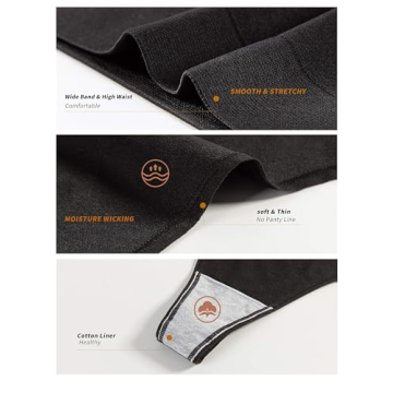 Seamless Thong Panties 6 Pack for Women - Black XS