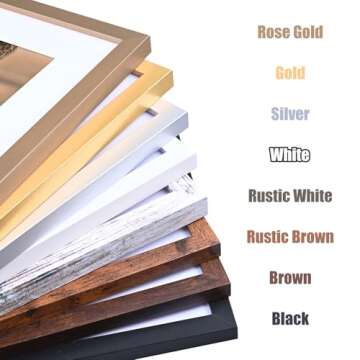 KINLINK 12x12 Picture Frames Black, Square Photo Frames with Plexiglass for Picture 8x8 with Mat or ...