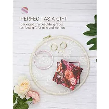 Mymazn key Ring Bracelet Wristlet Keychain Bangle Keyring for Women, Acetate Round Key Chain (Pink)