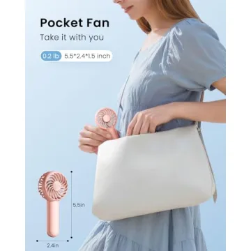 Gaiatop Mini Portable Fan USB Rechargeable 3 Speed Handheld